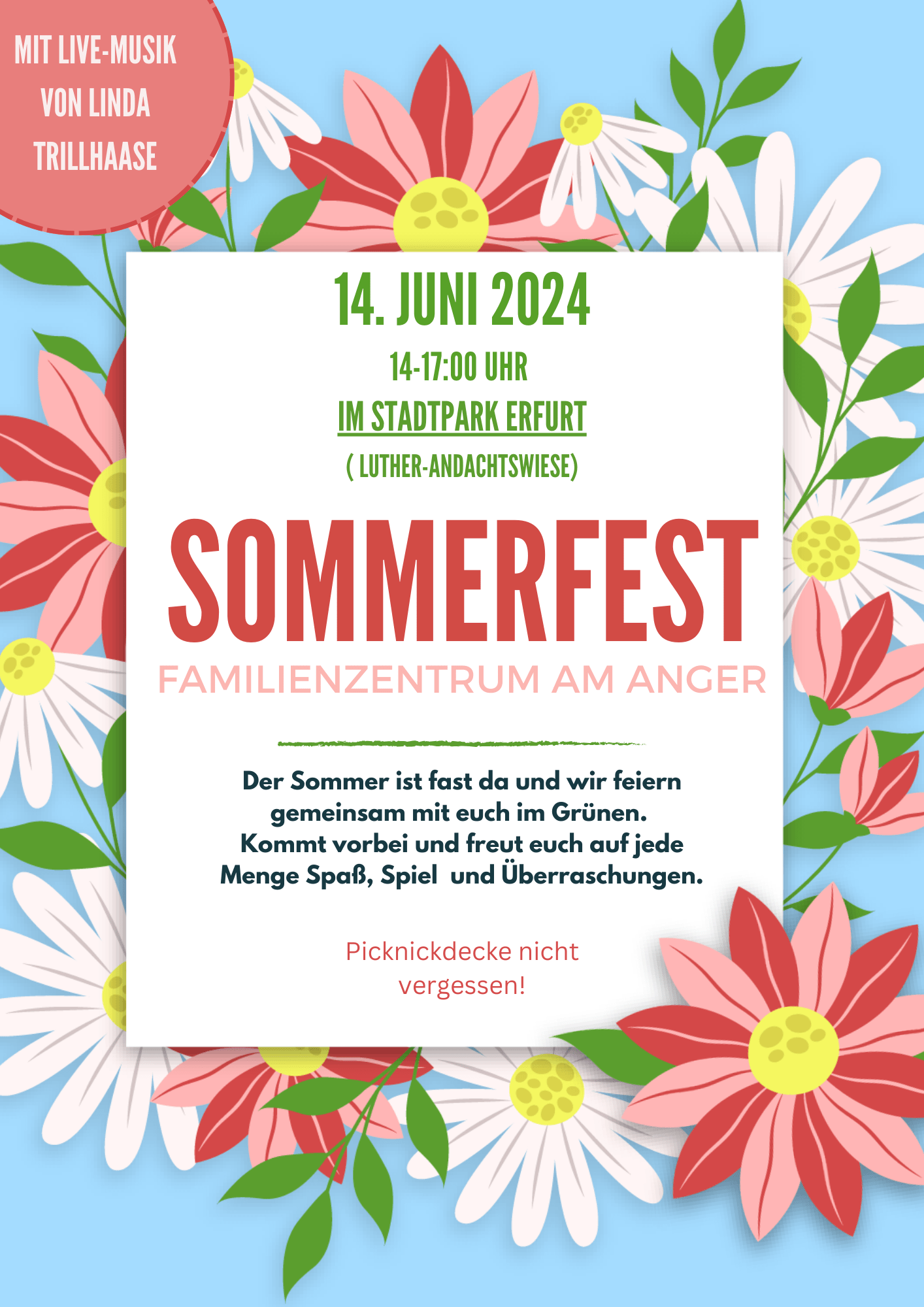 Sommerfest Heute 14.06.2024 im FamilienZentrum